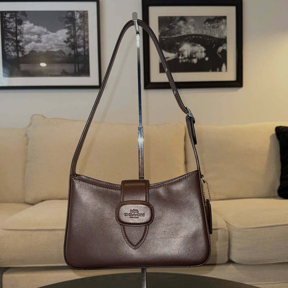 Coach Eliza Brown Leather Shoulder Bag